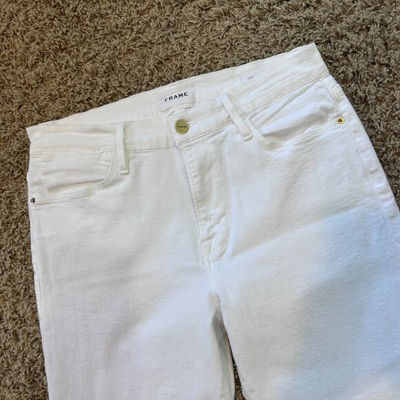 FRAME Le High Straight Jeans in White Women's Size 31 High Rise Cropped - Picture 2 of 7